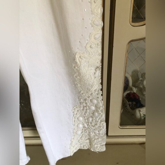 Soft Surroundings NWOT white Parisa embellished jeans size 14 - Picture 2 of 5